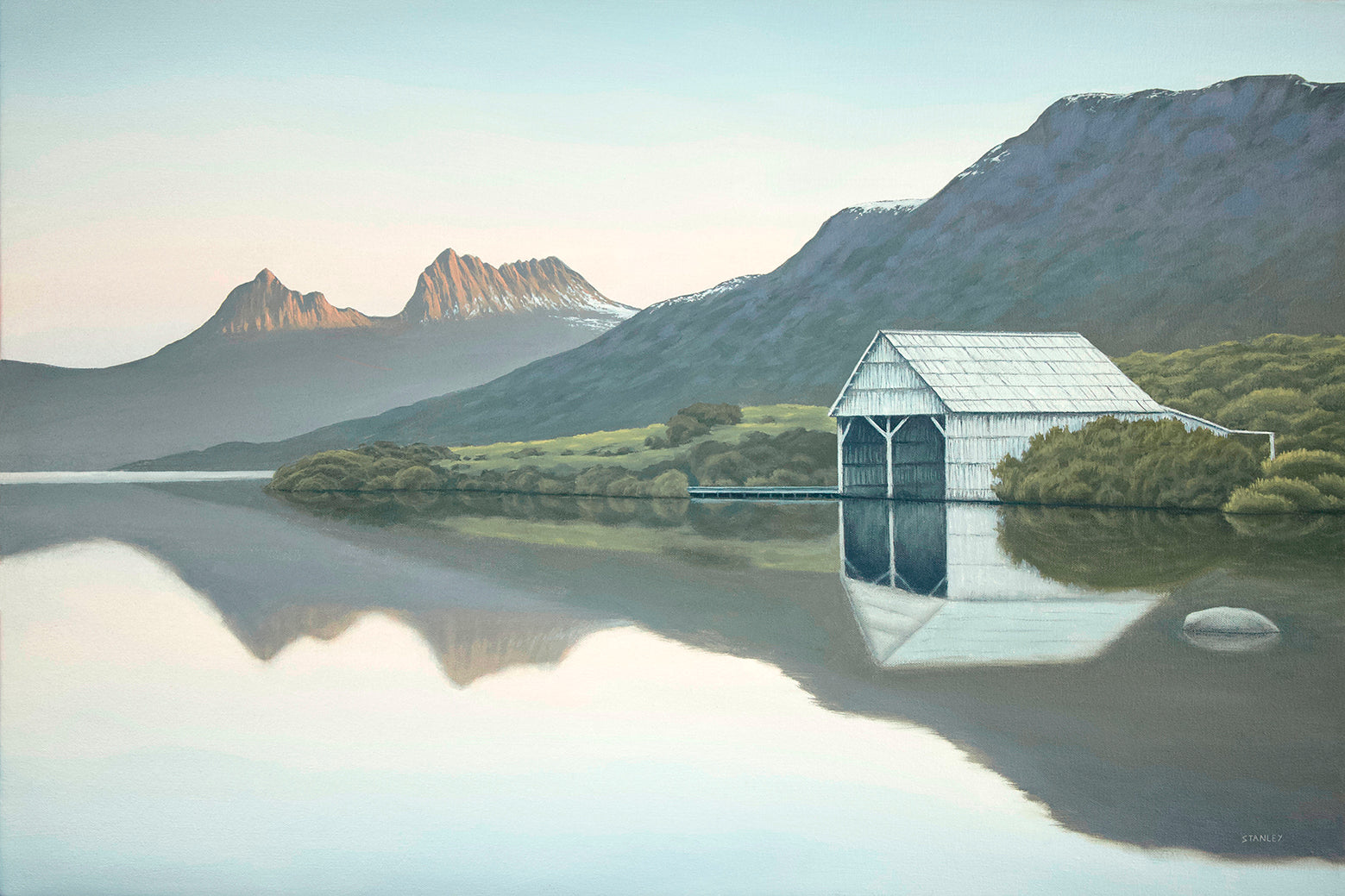 Cradle Mountain and Dove Lake. Oil painting by Richard Stanley.